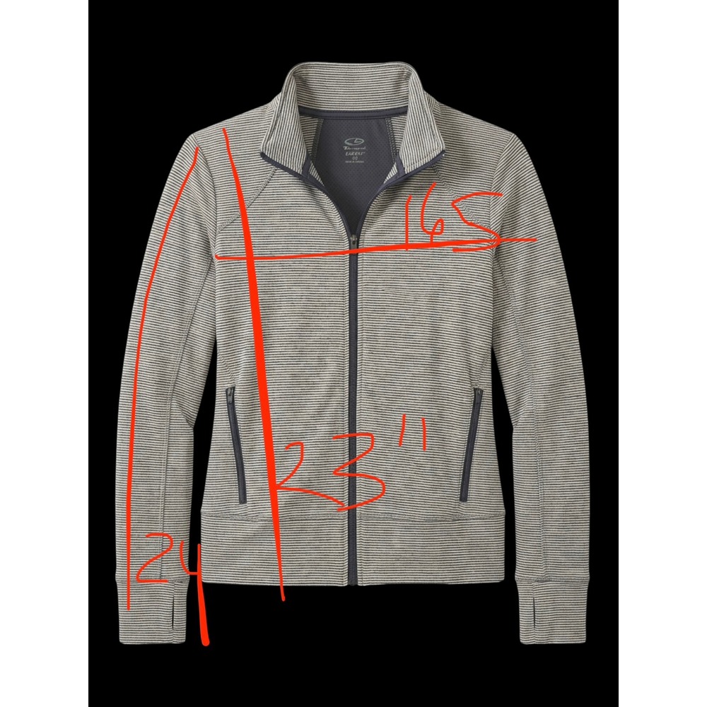 Champion C9 Duo Dry Womens XS Full Zip Striped Athletic Jacket Grey Thumbholes - Picture 13 of 14